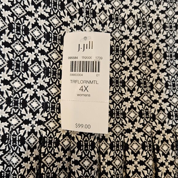 Jjill NWT Wearever Collection Black White Pleated A-Line Skirt Plus Size 4X - Picture 9 of 14